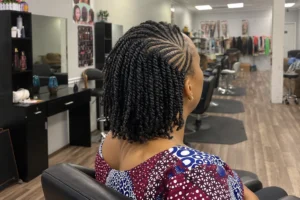 Textured kinky twists with a natural finish