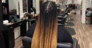 Fine micro braids with tight, even parting