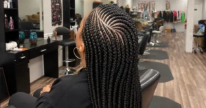 Tribal braids with cornrows at the front